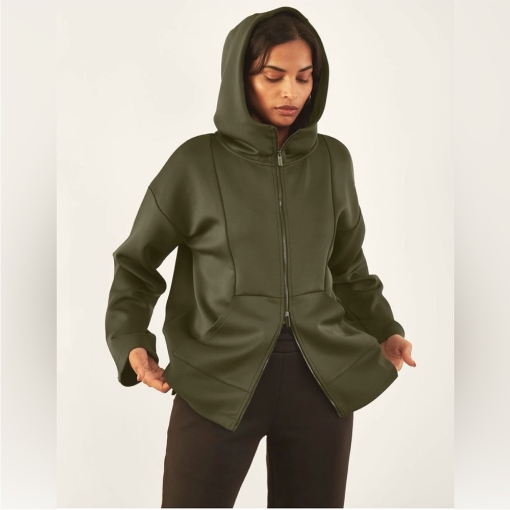 Aday Comfort Zone Zip Hoodie Green Size M - Picture 3 of 9